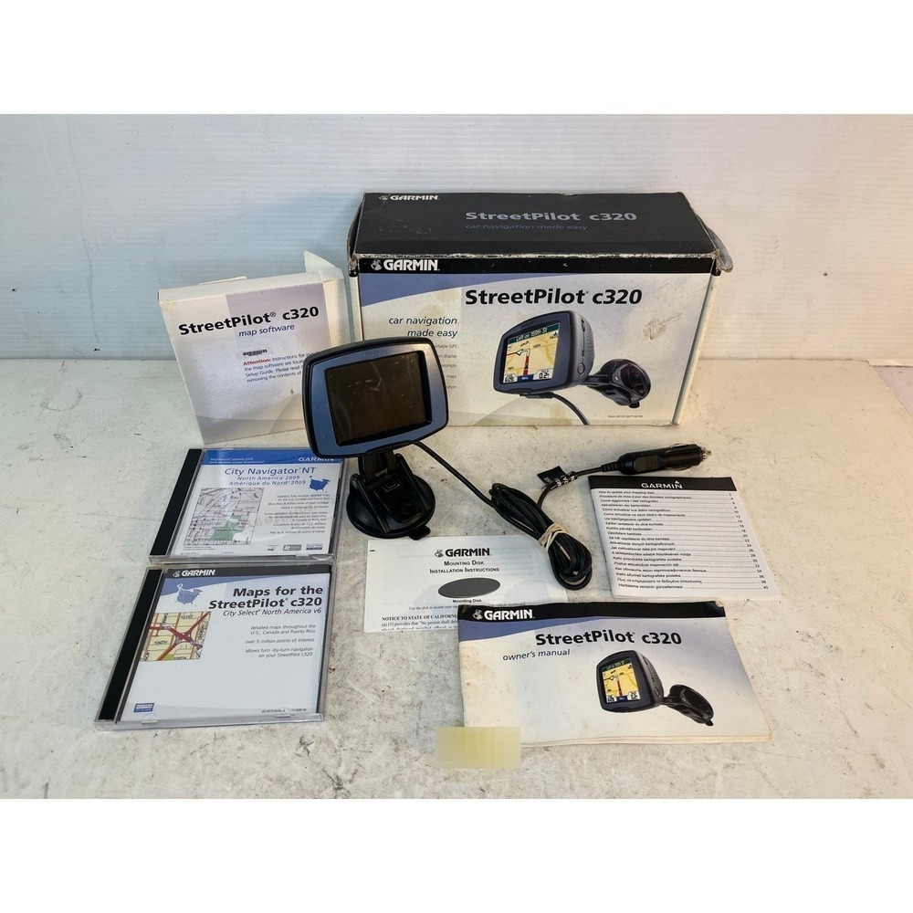 Garmin StreetPilot c320‎ Portable GPS Navigator Black Excellent Bundle with Box